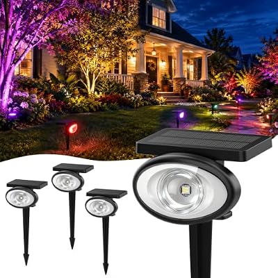 IP67 Solar Lights Outdoor Waterproof, 2CCT & RGB Landscape Lights, 4 Pack — view 2