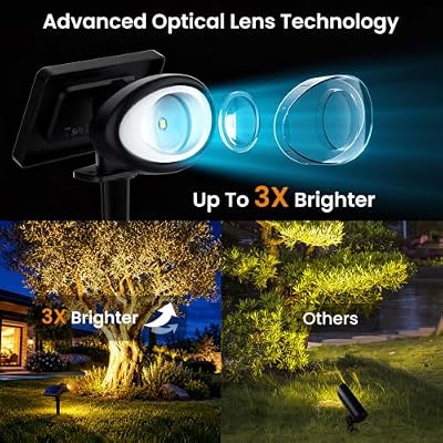 IP67 Solar Lights Outdoor Waterproof, 2CCT & RGB Landscape Lights, 4 Pack — view 3