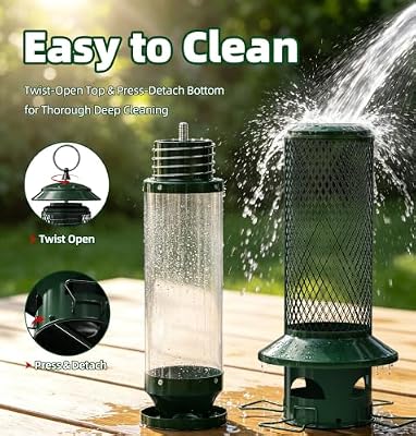 Squirrel Proof Bird Feeders for Outdoors Hanging, Chew Proof Bird feeders — view 4