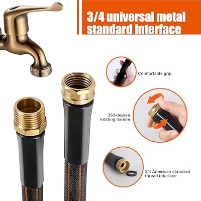 Garden Hose Water Hose – 100ft Lightweight Flexible Outdoor Hose, Kink-Free, Weather Resistant, 3/4” Metal Fi… — view 4