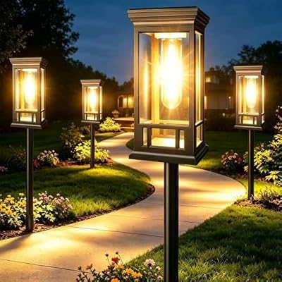 LORRYTE 10 Pack Solar Pathway Lights Outdoor Waterproof, Garden Lights — view 2