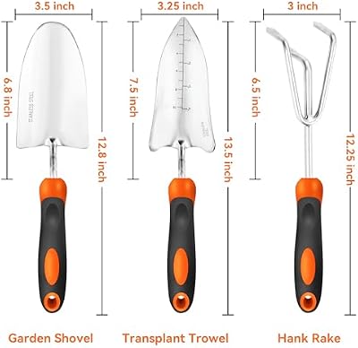 Garden Tool Set with Heavy-Duty Trowel, Transplanter & Cultivator — view 3
