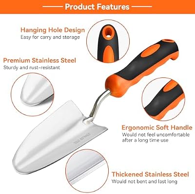 Garden Tool Set with Heavy-Duty Trowel, Transplanter & Cultivator — view 4